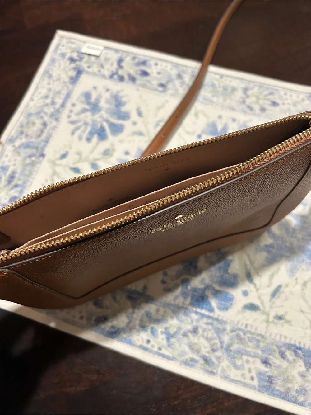 kate spade tan pebbled leather crossbody bag Lena style